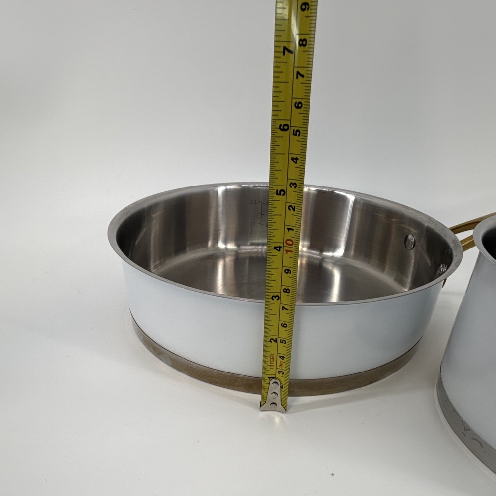 Cuisinart High Impact Bonded Base Induction 3-Pc Saucepan Set White/Gold lids - Picture 12 of 12